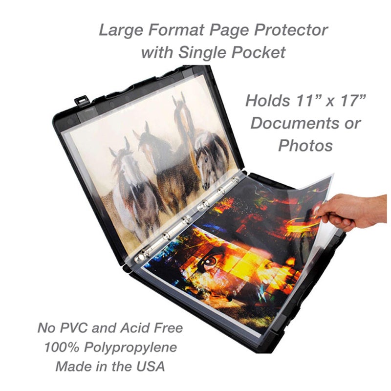 EnvyPak Tabloid Page Protectors, 6 Hole Punched (Large Format), Clear - Side Loading - Holds 11 x 17 Inch Pages - Pack of 25 - Image 5
